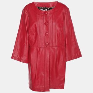 Anna Scholz Red Leather Jacket Xl